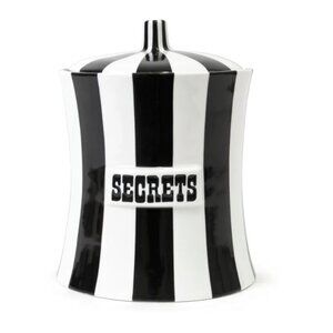 NWT Vice Secrets Canister Black and White Striped by Jonathan Adler